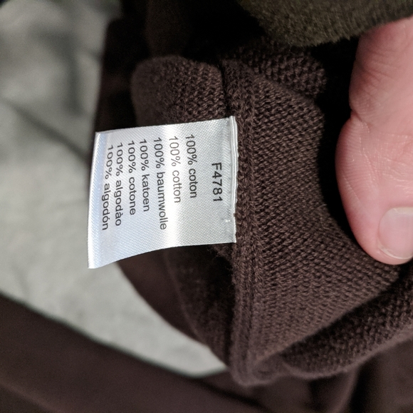 Lacoste brown mock turtleneck quarter zip sweater - Picture 3 of 5
